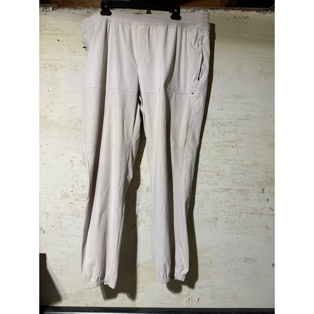 All in Motion Womens XXL Beige Stretch-woven cargo Jogger Pants Zipper Pockets